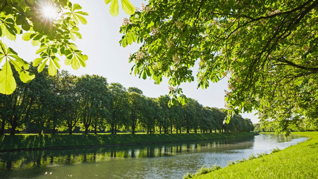 Decksteiner Weiher Pond, Cologne, Germany. - desktop wallpaper