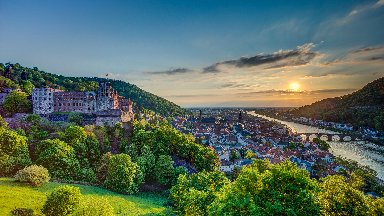 Heidelberg Castle and Neckar River, Germany - desktop wallpaper