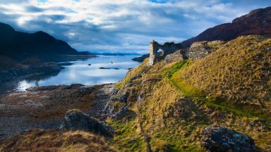 Strome Castle and Loch Carron, Strathcarron, Scotland - desktop wallpaper
