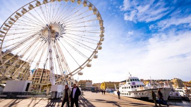 Ferris Wheel at Old Port, Marseille, France - desktop wallpaper
