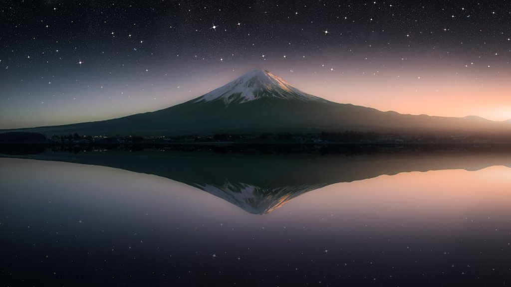 Twilight at Mt Fuji, Kawaguchiko, Japan - desktop wallpaper