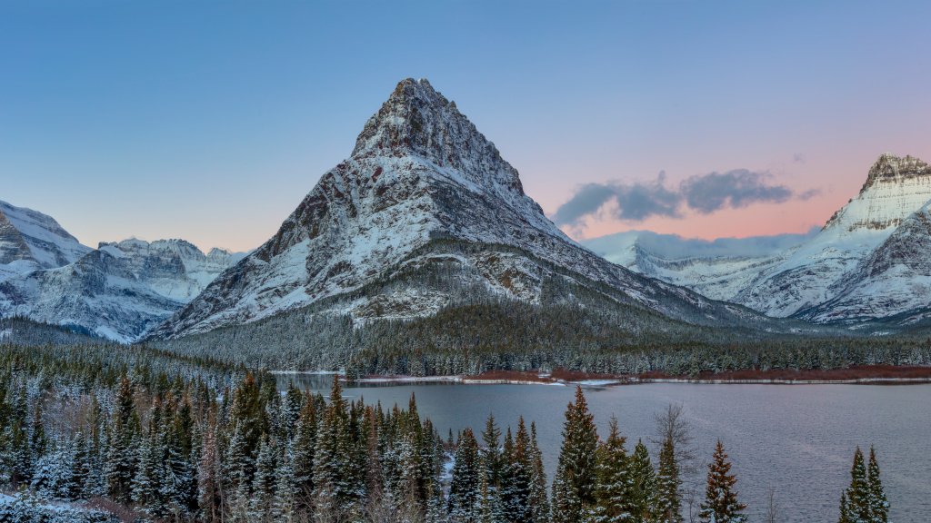 Mt Wilbur, Grinnell Pt and Mt Gould, Glacier NP, MT - desktop wallpaper