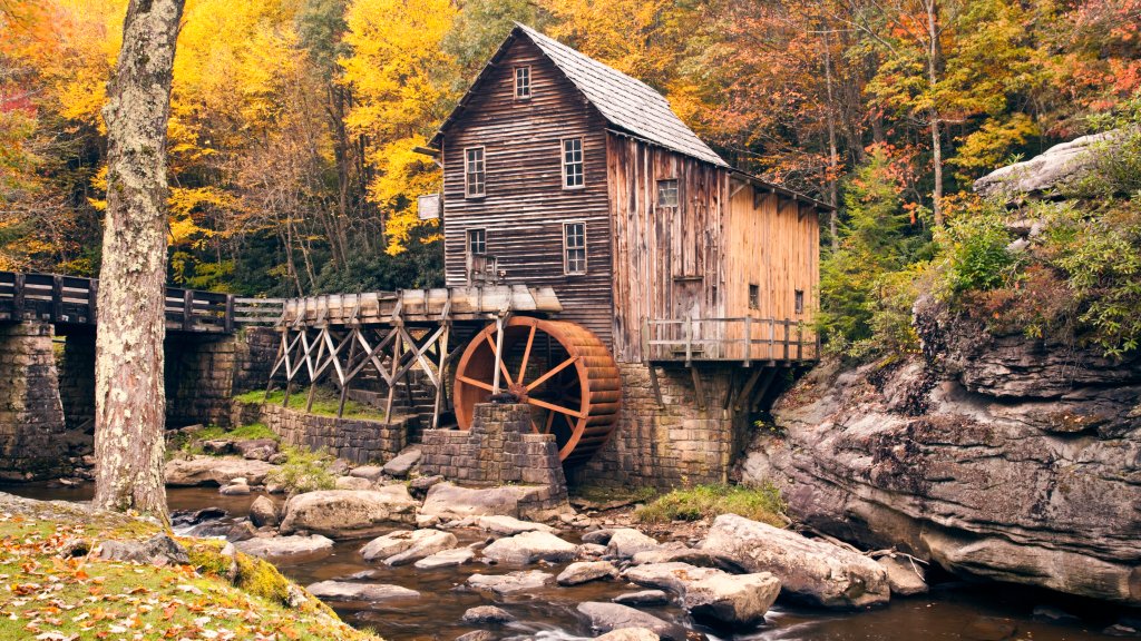 Glade Creek Grist Mill, Babcock State Park, WV - desktop wallpaper