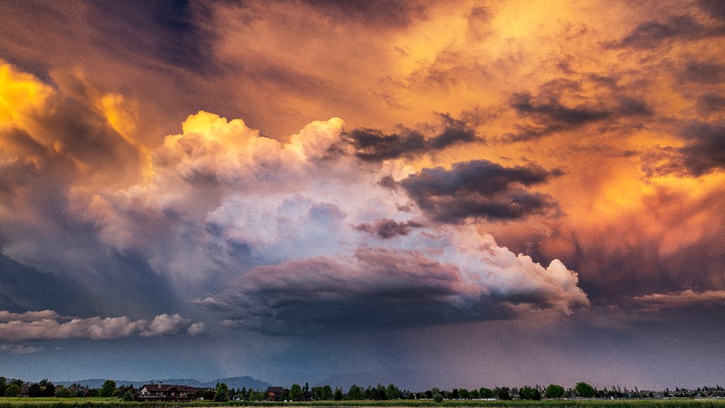 Dramatic Storm Clouds, Whitefish, Montana - desktop wallpaper
