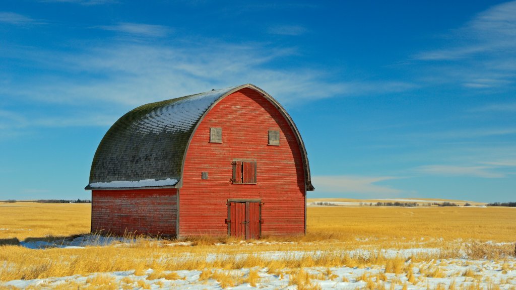Red Barn, Vulcan, Alberta, Canada - desktop wallpaper