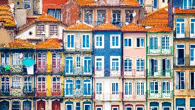 Colorful Building Facades, Porto, Portugal - desktop wallpaper