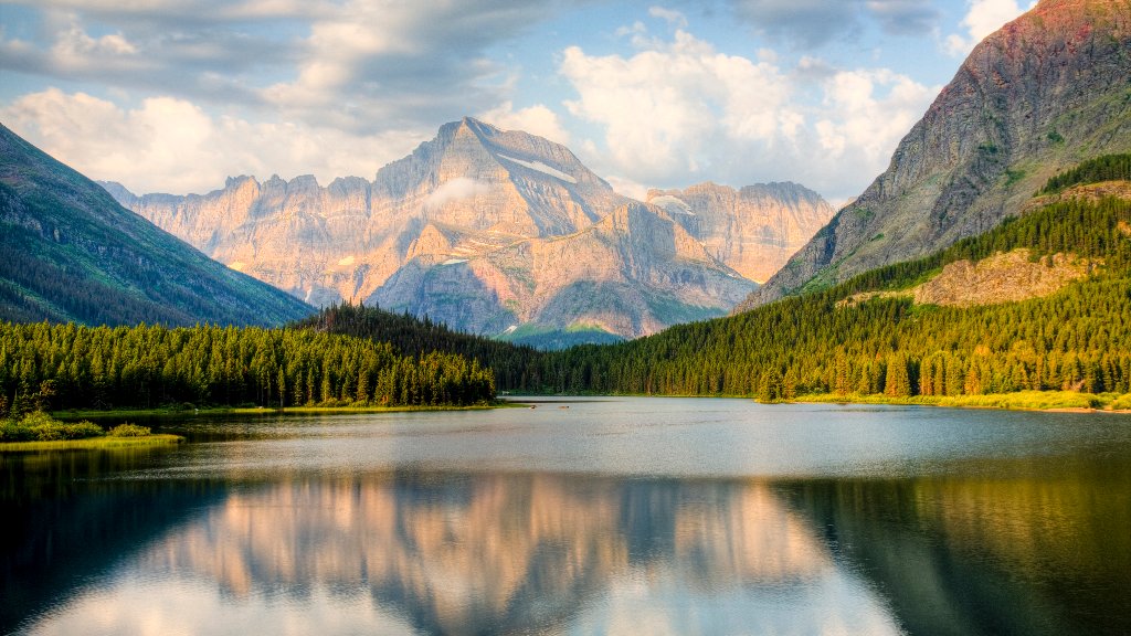 Swiftcurrent Lake, Many Glacier, Glacier NP, MT - desktop wallpaper