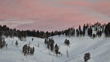 Unesco Site, Pink Clouds Over Yellowstone National Park, WY - desktop wallpaper