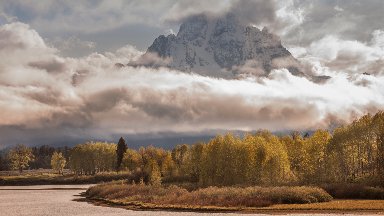 Spring Storm, Mt. Moran, Grand Teton NP, WY - desktop wallpaper