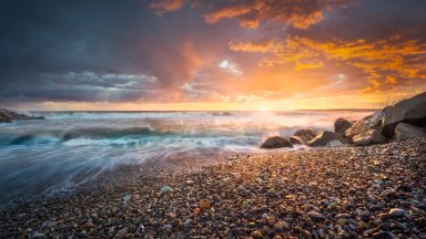 Marina di Cecina Beach, Tyrrhenian Sea, Tuscany, Italy - desktop wallpaper