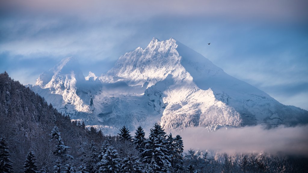 View of the Watzmann, Berchtesgaden National Park, Germany - desktop wallpaper