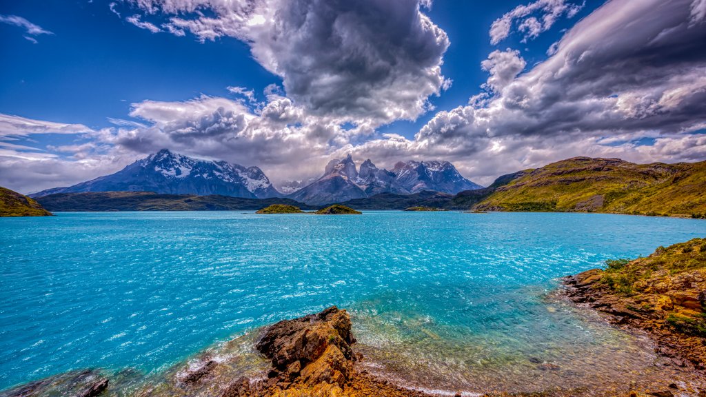Cerro Paine Grande Mountains, Torres del Paine NP, Chile - desktop wallpaper