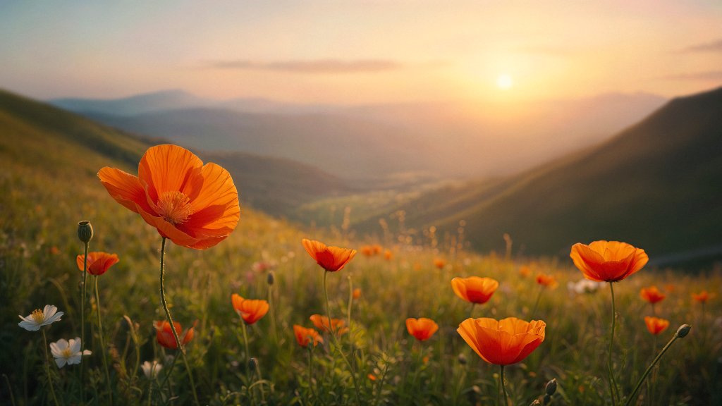 Arctic Poppies, Mendatica, Italy - desktop wallpaper
