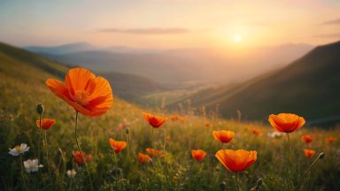 Arctic Poppies, Mendatica, Italy - desktop wallpaper