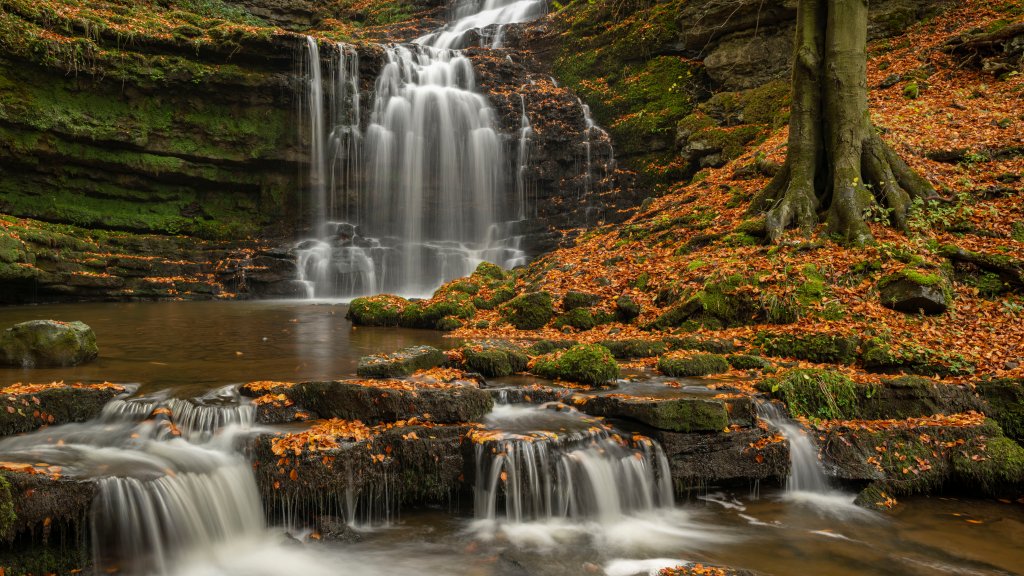 Scaleber Force Waterfall, Yorkshire Dales NP, Yorkshire, UK - desktop wallpaper