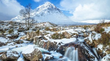 Buachaille Etive Mor and the River Coupall, Scotland - desktop wallpaper
