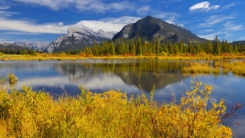 Mount Rundle, Vermillion Lake, Banff NP, Canada - desktop wallpaper