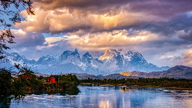 Cerro Paine Grande mountains, Torres del Paine NP, Chili - desktop wallpaper