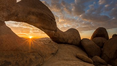 Natural Arch at Sunrise, Namib Desert, Namibia - desktop wallpaper