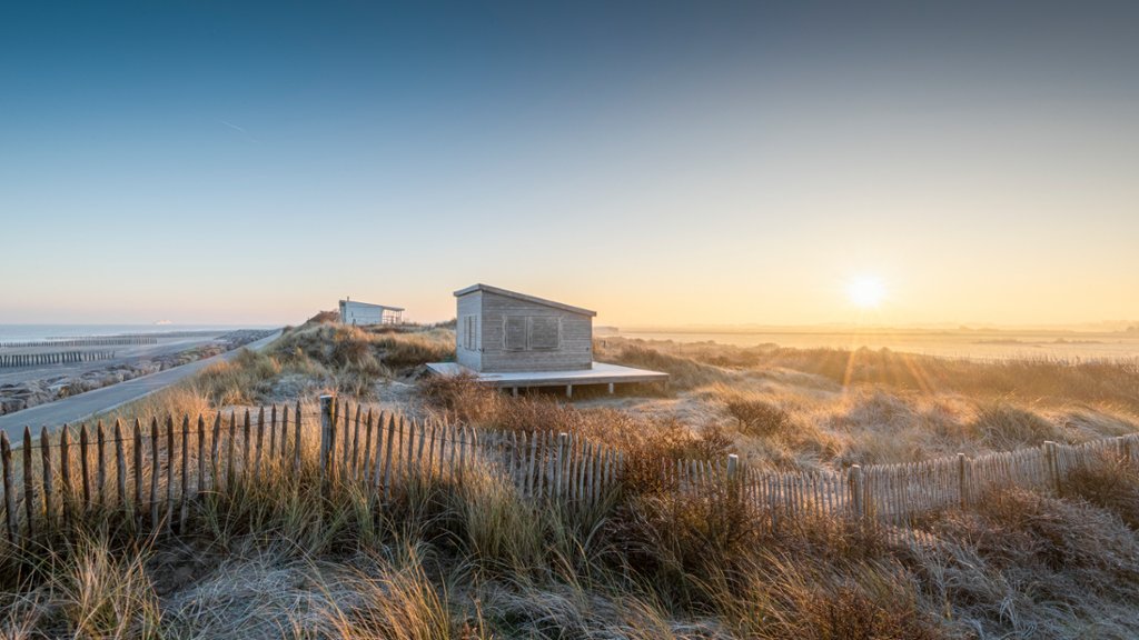 Beach Huts, Hauts de France, France - desktop wallpaper