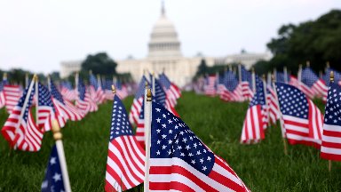American Flags, National Mall, Washington DC - desktop wallpaper