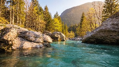 River Soca, Slovenia - desktop wallpaper