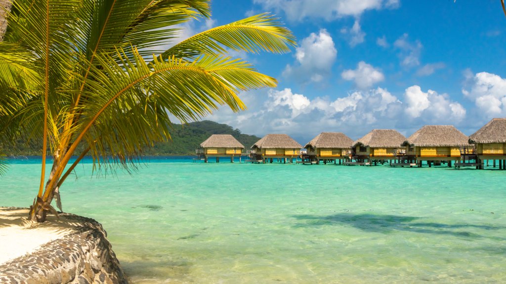 Water Bungalows, Taha'a, French Polynesia - desktop wallpaper
