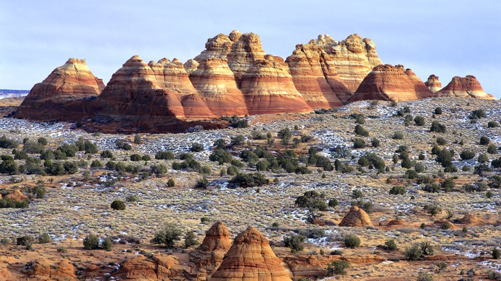 Slickrock Pyramids, Coyote Buttes, Utah - desktop wallpaper