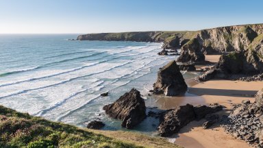 Bedruthan Steps, Cornwall, England - desktop wallpaper