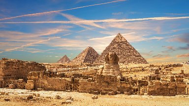 The Sphinx and the Pyramids of Giza, Egypt - desktop wallpaper