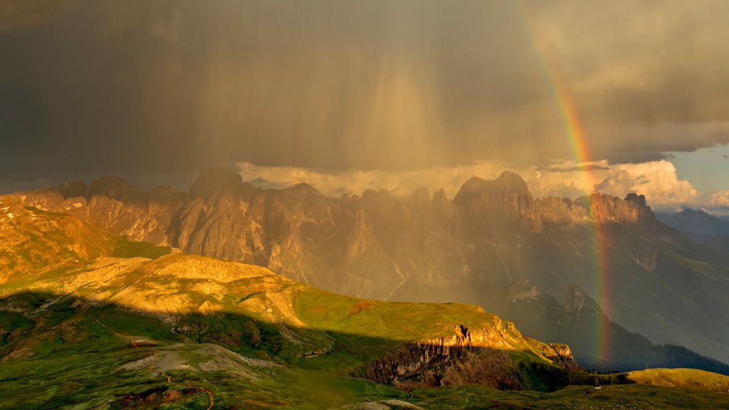 Clearing Storm, Dolomites, South Tyrol, Italy - desktop wallpaper