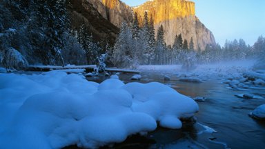El Capitan in Winter, Yosemite N.P., California - desktop wallpaper
