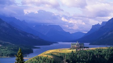 Waterton Lake and Prince Of Wales Hotel, Alberta, Canada - desktop wallpaper