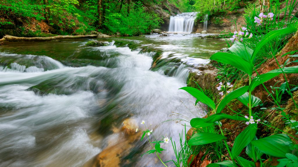 Herisson Waterfalls, Jura, France - desktop wallpaper