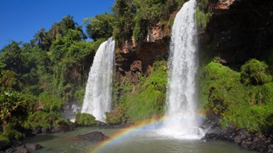 Rainbow and Falls, Iguazu N.P., Misiones, Argentina - desktop wallpaper