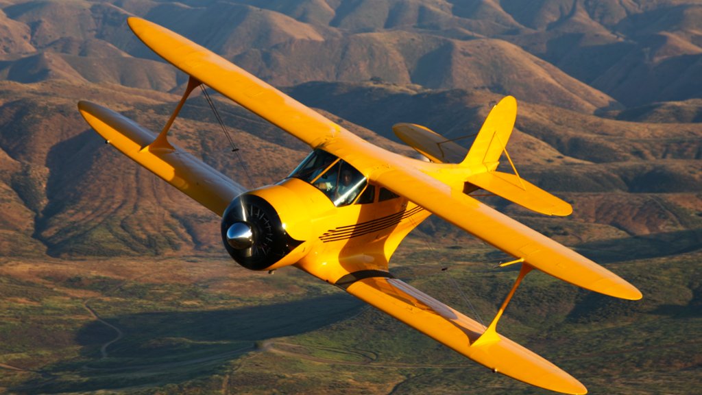 Beechcraft D-17 Staggerwing, Chico, CA - desktop wallpaper