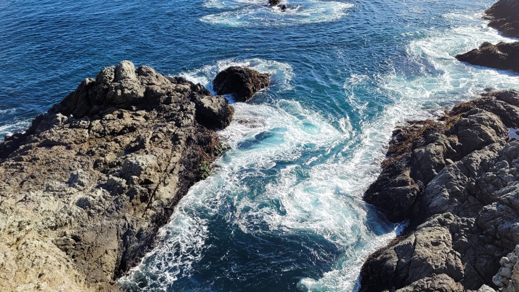Waves and Rocks, Big Sur, California - desktop wallpaper