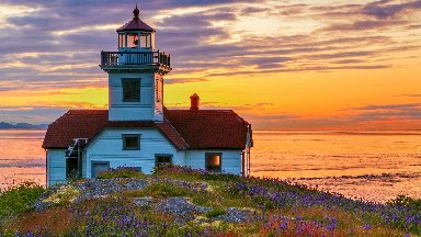 Patos Lighthouse, San Juan Islands, WA - desktop wallpaper