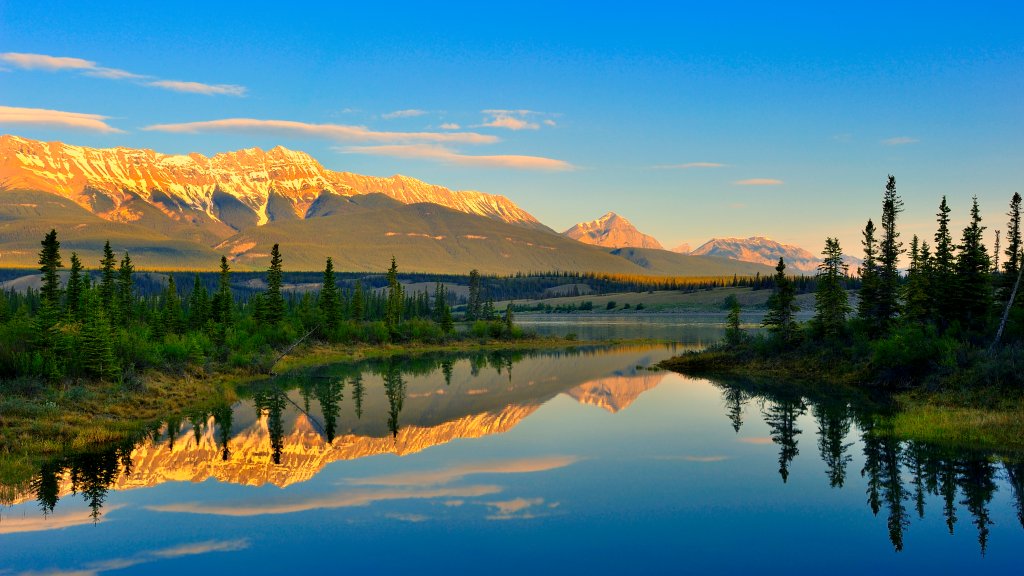 Athabasca River, Jasper NP, Alberta, Canada - desktop wallpaper