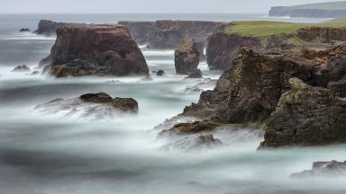 Famous Cliffs and Sea Stacks of Esha Ness, Shetland Islands - desktop wallpaper