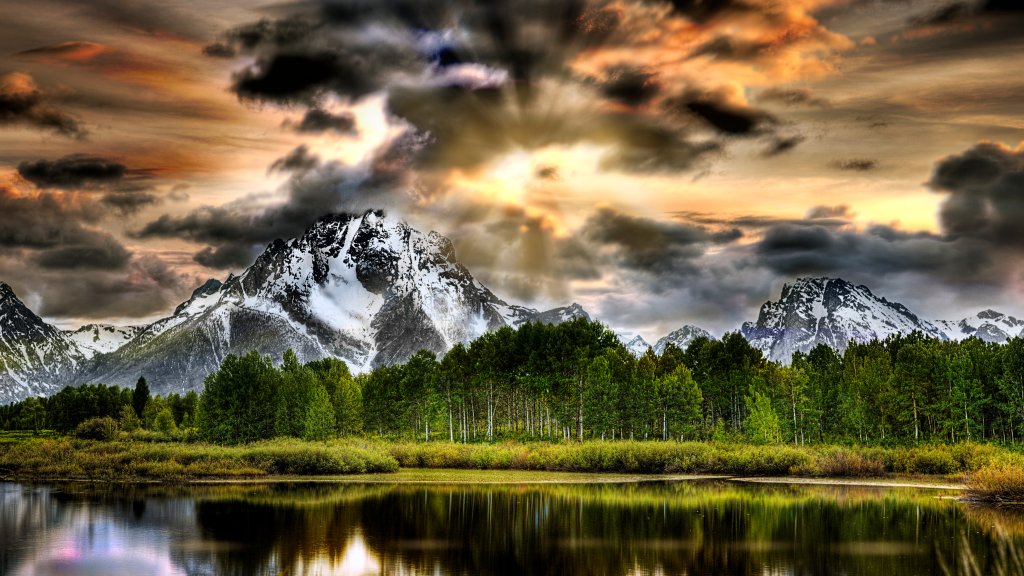 Oxbow Bend Lake, Grand Teton National Park, WY - desktop wallpaper