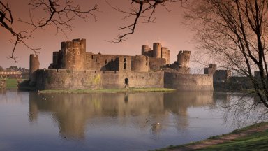 Caerphilly Castle, Wales - desktop wallpaper