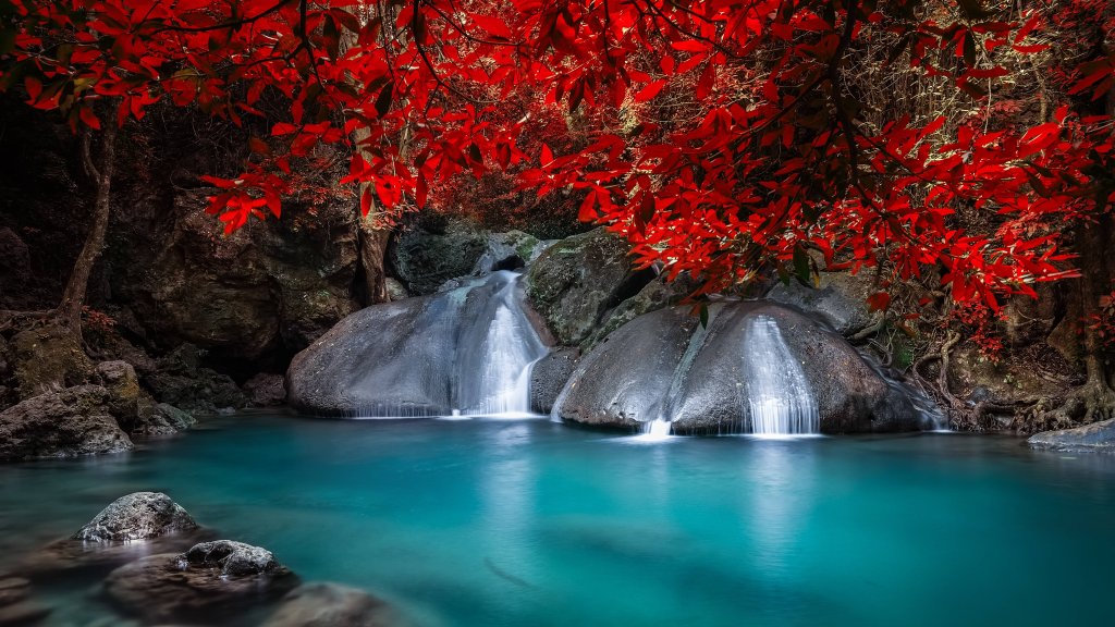 Erawan Waterfall, Erawan NP, Kanchanaburi, Thailand - desktop wallpaper