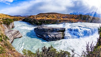 Cascade del Rio Paine, Torres del Paine National Park, Chile - desktop wallpaper