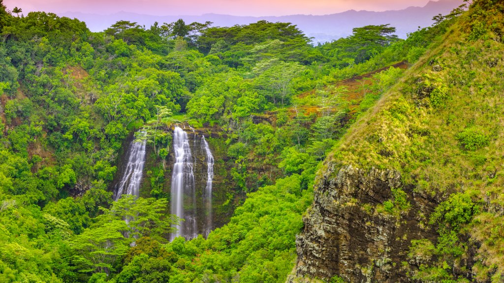 Opaekaa Falls, Wailua Valley, Kauai, Hawaii - desktop wallpaper