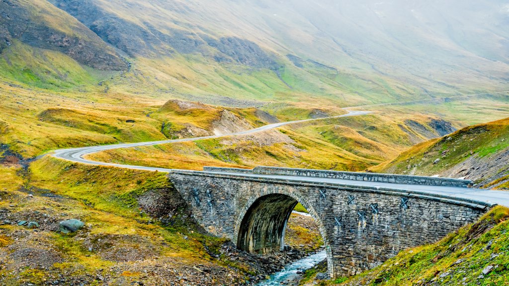 Stone Bridge, Col de l'Iseran, French Alps - desktop wallpaper