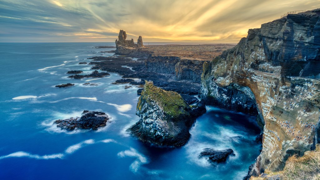 Londrangar Cliffs, Snaefellsnes Peninsula, Iceland - desktop wallpaper