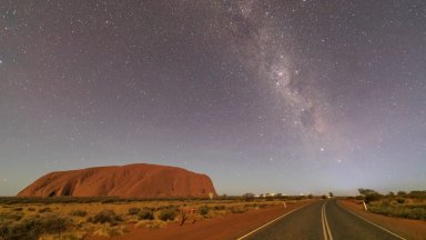 Milky Way Galaxy Over Uluru, Petermann NT, Australia - desktop wallpaper