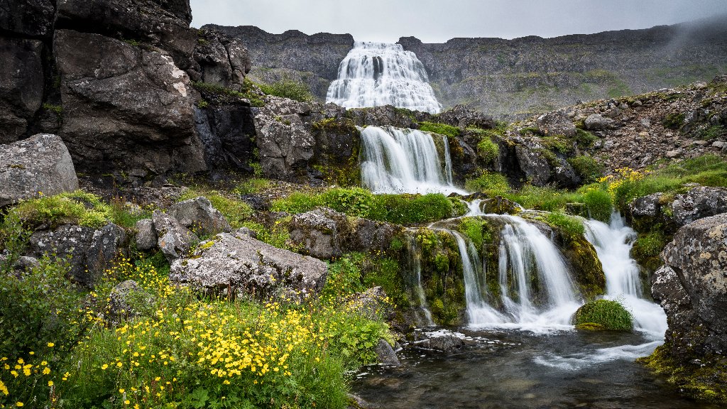 Dynjandi Waterfall, Westfjords, Iceland - desktop wallpaper