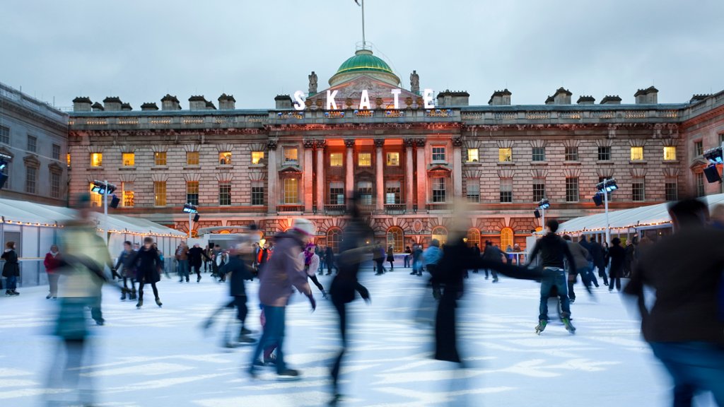Ice Skating, Somerset House, London, UK - desktop wallpaper